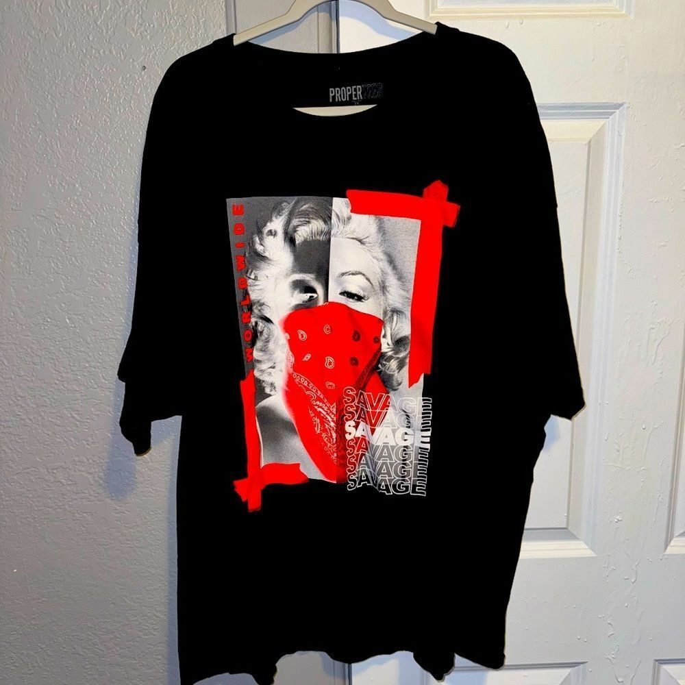 Proper tees black/red/white Marilyn Monroe shirt men size 3X